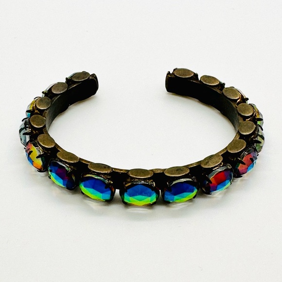 Vintage Rare heliotrope Sorrelli Crystal Cuff Bracelet - Picture 4 of 17